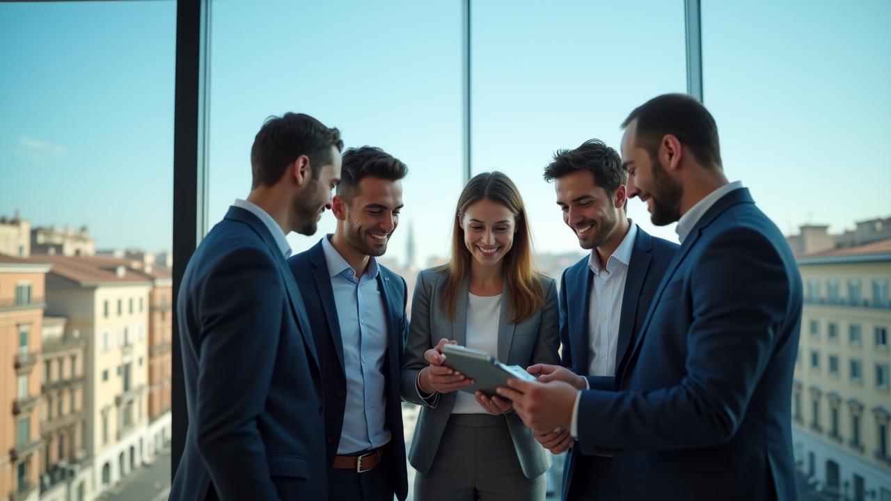 Team HR collaborativo in un ufficio moderno a Roma